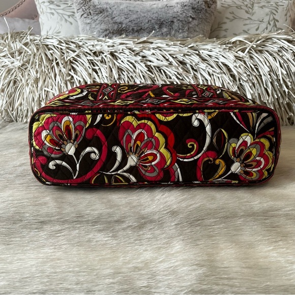 VERA BRADLEY Puccini Tic Tac Tote 2008 Toggle Close 2 Handles Brown Yellow Y2K - Picture 8 of 11